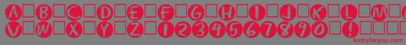 Postit-Schriftart – Rote Schriften auf grauem Hintergrund