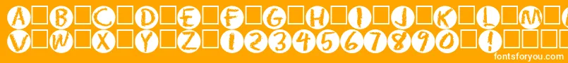 Шрифт Postit – белые шрифты на оранжевом фоне