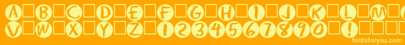Postit Font – Yellow Fonts on Orange Background