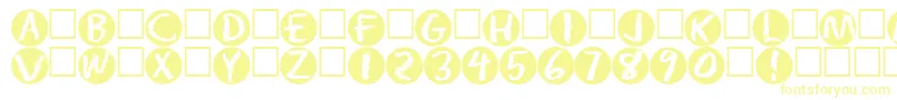 Czcionka Postit – żółte czcionki na białym tle