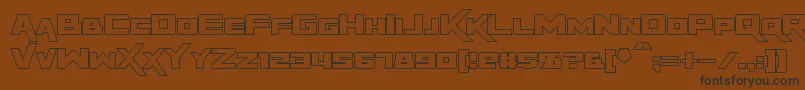 RapierZeroHollow Font – Black Fonts on Brown Background