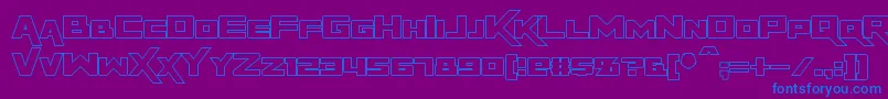 RapierZeroHollow-Schriftart – Blaue Schriften auf violettem Hintergrund
