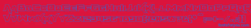 RapierZeroHollow Font – Blue Fonts on Red Background