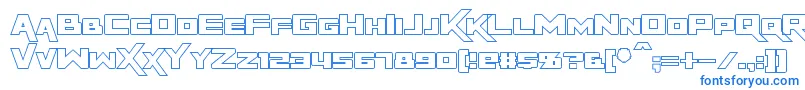 RapierZeroHollow Font – Blue Fonts on White Background