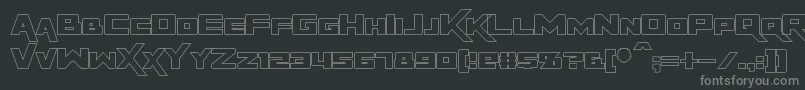 Czcionka RapierZeroHollow – szare czcionki na czarnym tle