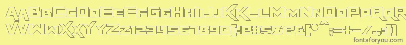 フォントRapierZeroHollow – 黄色の背景に灰色の文字