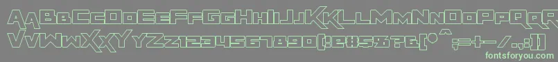 RapierZeroHollow Font – Green Fonts on Gray Background