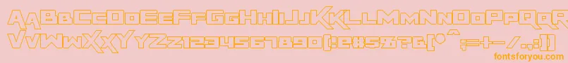 RapierZeroHollow Font – Orange Fonts on Pink Background