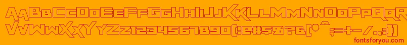 RapierZeroHollow Font – Red Fonts on Orange Background