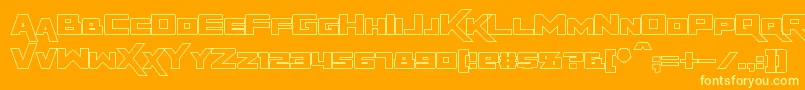 RapierZeroHollow-Schriftart – Gelbe Schriften auf orangefarbenem Hintergrund