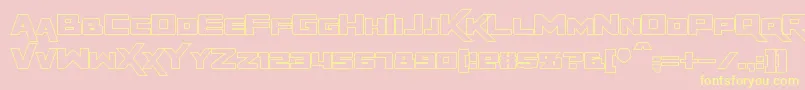 RapierZeroHollow Font – Yellow Fonts on Pink Background