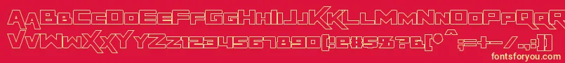 RapierZeroHollow-fontti – keltaiset fontit punaisella taustalla