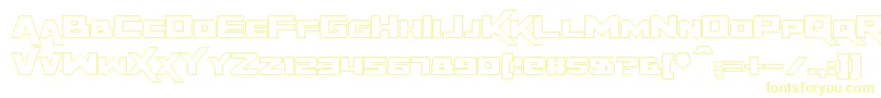 RapierZeroHollow Font – Yellow Fonts on White Background