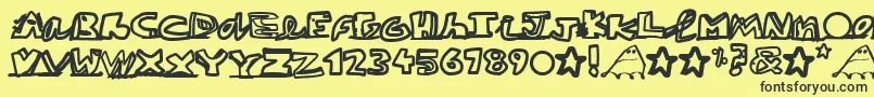 PaintblackWhite Font – Black Fonts on Yellow Background