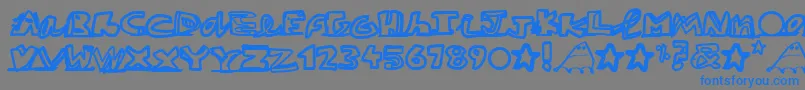 PaintblackWhite Font – Blue Fonts on Gray Background