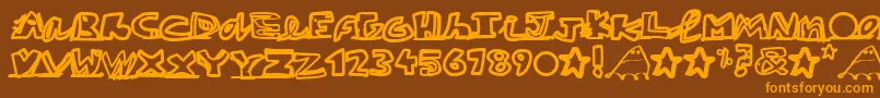 PaintblackWhite Font – Orange Fonts on Brown Background