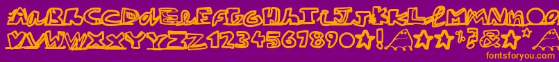 PaintblackWhite Font – Orange Fonts on Purple Background