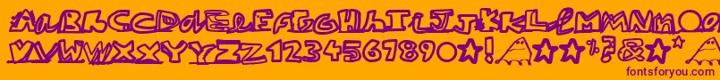 PaintblackWhite Font – Purple Fonts on Orange Background