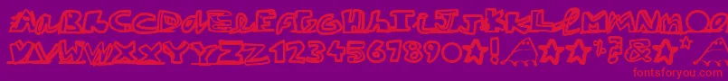 PaintblackWhite Font – Red Fonts on Purple Background