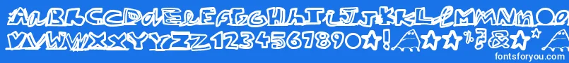 PaintblackWhite Font – White Fonts on Blue Background