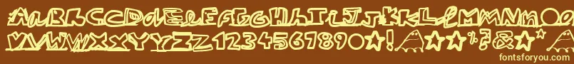 PaintblackWhite Font – Yellow Fonts on Brown Background