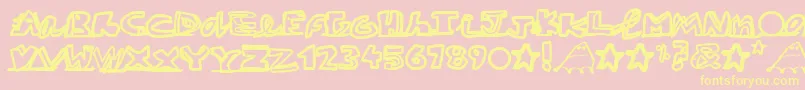 PaintblackWhite Font – Yellow Fonts on Pink Background