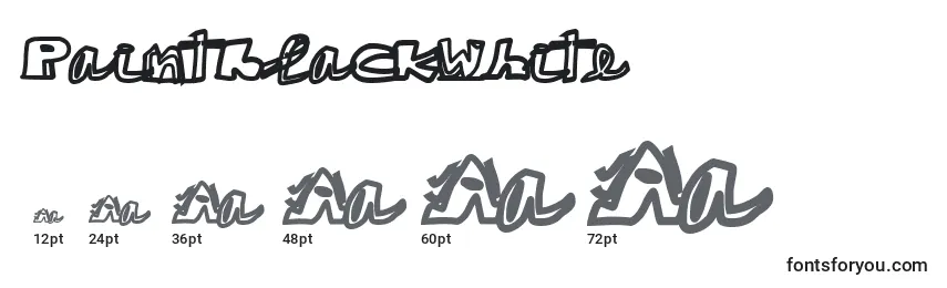 PaintblackWhite Font Sizes