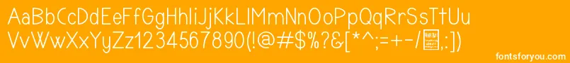 TyponomeDemo-Schriftart – Weiße Schriften auf orangefarbenem Hintergrund