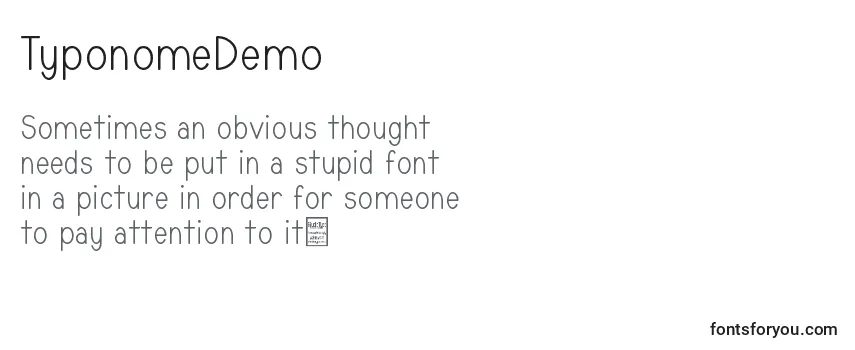 Шрифт TyponomeDemo