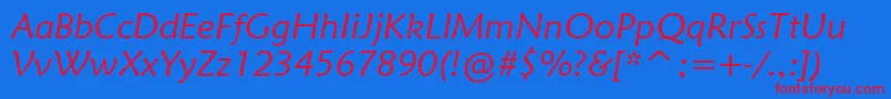 MaiandraGdРљСѓСЂСЃРёРІ Font – Red Fonts on Blue Background