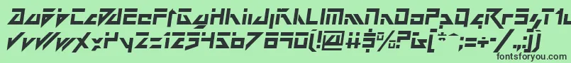 フォントDarkFutureItalic – 緑の背景に黒い文字