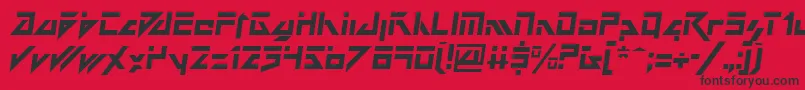 DarkFutureItalic Font – Black Fonts on Red Background