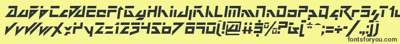 フォントDarkFutureItalic – 黒い文字の黄色い背景