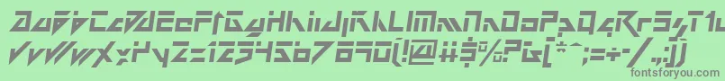 フォントDarkFutureItalic – 緑の背景に灰色の文字