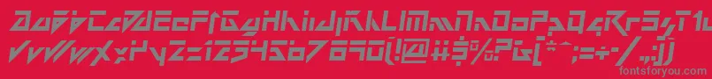 DarkFutureItalic Font – Gray Fonts on Red Background