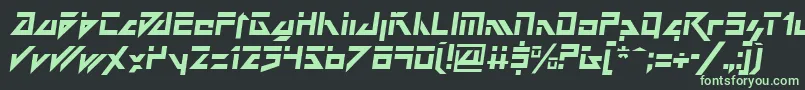 DarkFutureItalic Font – Green Fonts on Black Background