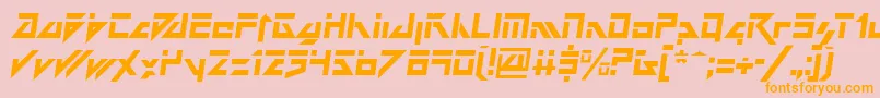 DarkFutureItalic Font – Orange Fonts on Pink Background