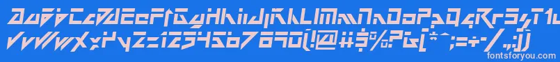 Police DarkFutureItalic – polices roses sur fond bleu