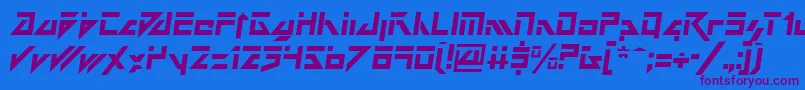 DarkFutureItalic Font – Purple Fonts on Blue Background