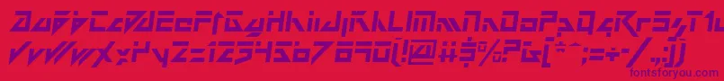 DarkFutureItalic Font – Purple Fonts on Red Background