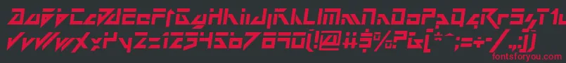 DarkFutureItalic Font – Red Fonts on Black Background