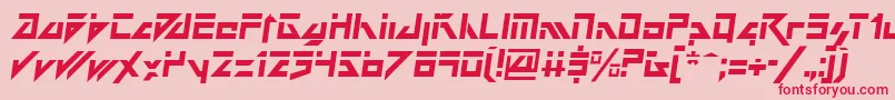 フォントDarkFutureItalic – ピンクの背景に赤い文字