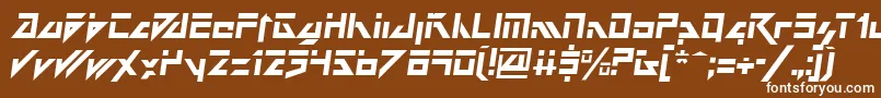 フォントDarkFutureItalic – 茶色の背景に白い文字