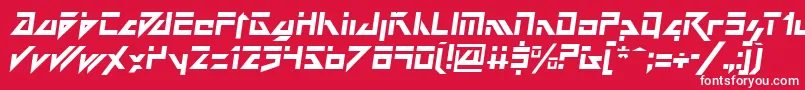 Czcionka DarkFutureItalic – białe czcionki na czerwonym tle