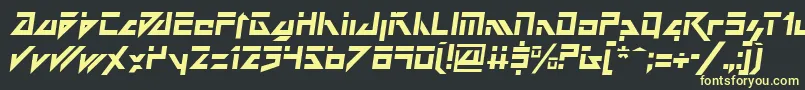 フォントDarkFutureItalic – 黒い背景に黄色の文字
