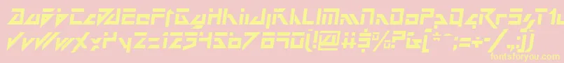 フォントDarkFutureItalic – 黄色のフォント、ピンクの背景