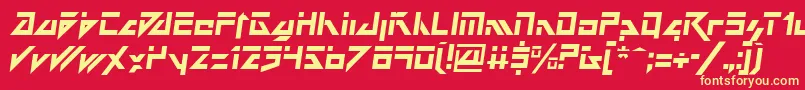フォントDarkFutureItalic – 黄色の文字、赤い背景