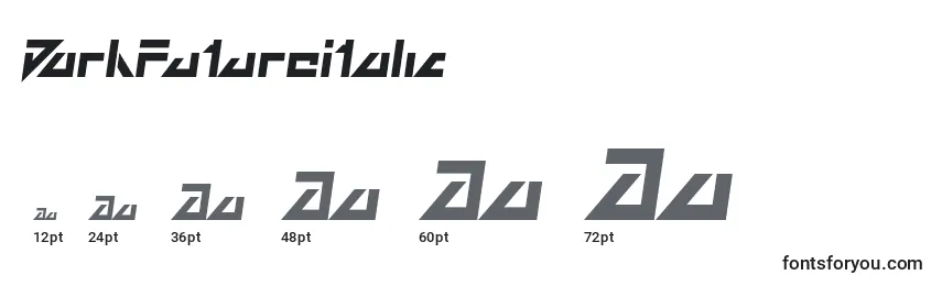 Größen der Schriftart DarkFutureItalic