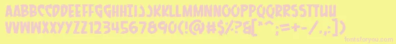 Czcionka MenOfScience – różowe czcionki na żółtym tle