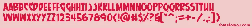 MenOfScience Font – Red Fonts on Pink Background